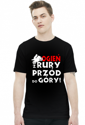 OGIEŃ Z RURY PRZÓD DO GÓRY - męska koszulka motocyklowa