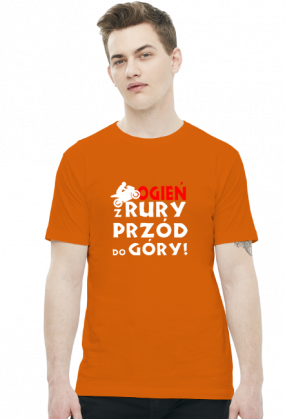 OGIEŃ Z RURY PRZÓD DO GÓRY - męska koszulka motocyklowa
