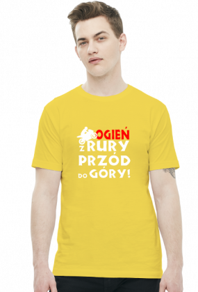 OGIEŃ Z RURY PRZÓD DO GÓRY - męska koszulka motocyklowa
