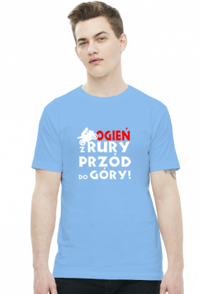 OGIEŃ Z RURY PRZÓD DO GÓRY - męska koszulka motocyklowa