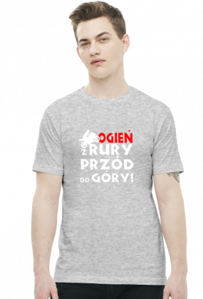 OGIEŃ Z RURY PRZÓD DO GÓRY - męska koszulka motocyklowa