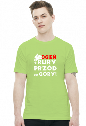 OGIEŃ Z RURY PRZÓD DO GÓRY - męska koszulka motocyklowa