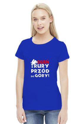 OGIEŃ Z RURY PRZÓD DO GÓRY - damska koszulka motocyklowa