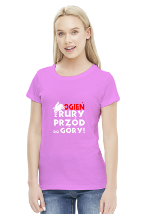 OGIEŃ Z RURY PRZÓD DO GÓRY - damska koszulka motocyklowa