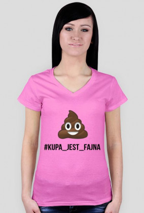 T-shirt z Kupą emoji i napisem- #KUPA_JEST_FAJNA