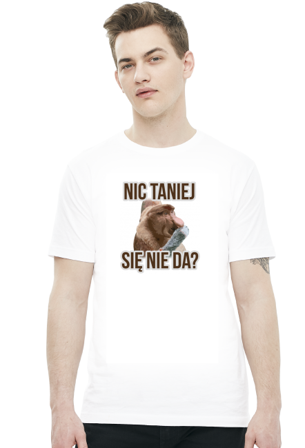 Nic taniej - biała męska koszulka