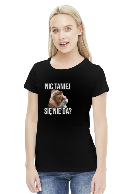 Nic taniej - czarna damska koszulka