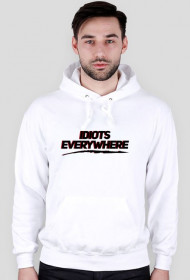 Bluza z kapturem Biała "Idiots Everywhere"