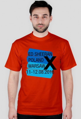 Koszulka koncertowa z niebieskim motywem Ed Sheeran