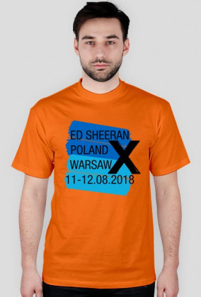 Koszulka koncertowa z niebieskim motywem Ed Sheeran