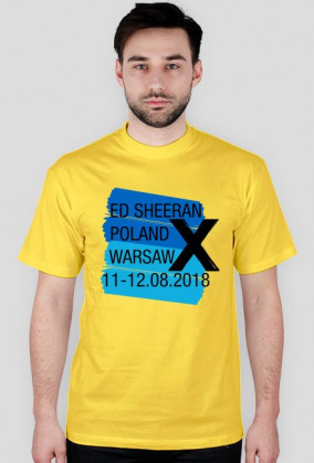 Koszulka koncertowa z niebieskim motywem Ed Sheeran