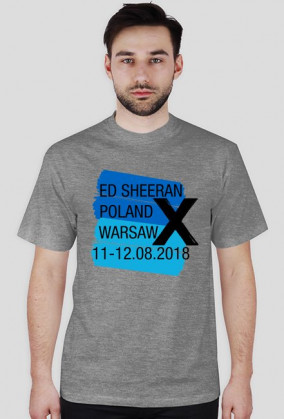 Koszulka koncertowa z niebieskim motywem Ed Sheeran