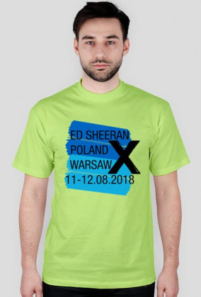 Koszulka koncertowa z niebieskim motywem Ed Sheeran