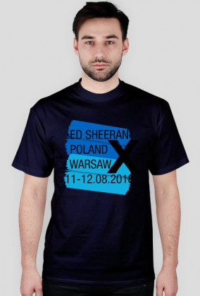 Koszulka koncertowa z niebieskim motywem Ed Sheeran