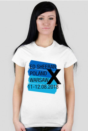 Koszulka koncertowa z niebieskim motywem Ed Sheeran