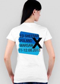 Koszulka koncertowa z niebieskim motywem Ed Sheeran przód i plecy