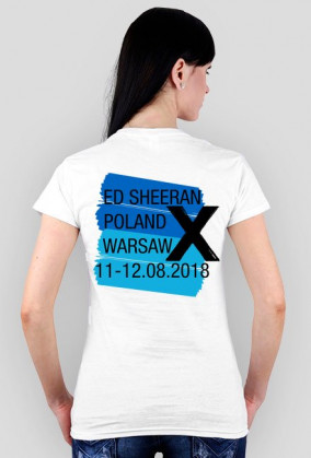 Koszulka koncertowa z niebieskim motywem Ed Sheeran przód i plecy