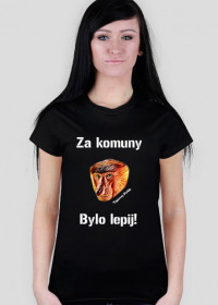 "Za komuny" - Koszulka damska (czarna)