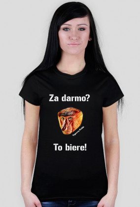 "Za darmo?" - koszulka damska (czarna)