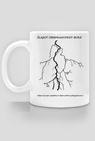 Kubek z logo Grupy Śląscy Obserwatorzy Burz