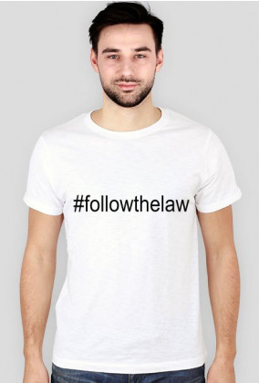 Koszulka męska biała - #followthelaw