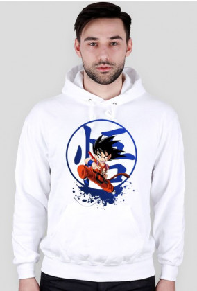 Dragon Ball Hoodie Kid Goku With Symbol  (Orange & White )