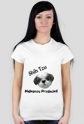 Shih Tzu Przyjaciel T-Shit White