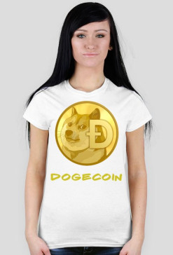Koszulka damska Dogecoin napis