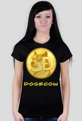 Koszulka damska Dogecoin napis