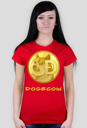 Koszulka damska Dogecoin napis