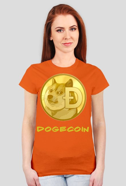 Koszulka damska Dogecoin napis