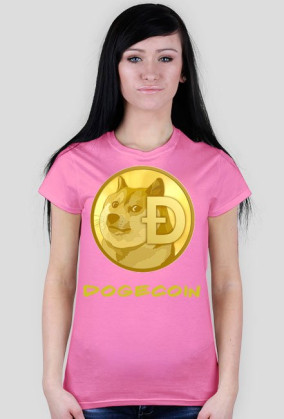 Koszulka damska Dogecoin napis