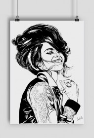 Portret kobiety czarno biały