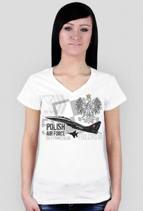AeroStyle - koszulka v-neck damska Polish Air Force - Mig 29