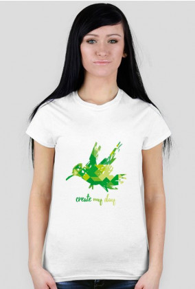 Koszulka damska "zielony ptaszek"