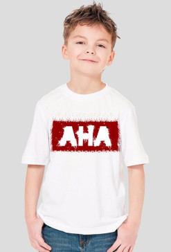 T-SHIRT AHA WHITE CHŁOPIĘCA