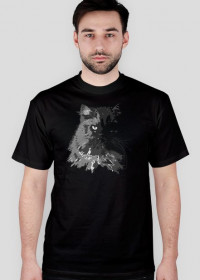 mrrroczna koszulka z kotem - męska
