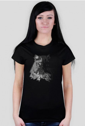 mrrroczna koszulka z kotem - damska