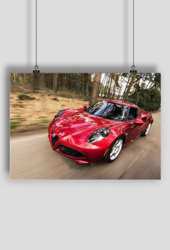 Plakat poziomy Czerwony mustang