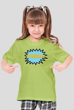 Zielona, dziewczęca koszulka z nadrukiem Tymonerro