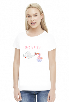 Śmieszna koszulka dla kobiet w ciąży - It's a girl