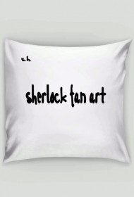 Poduszka Sherlock z napisem "sherlock fan art"