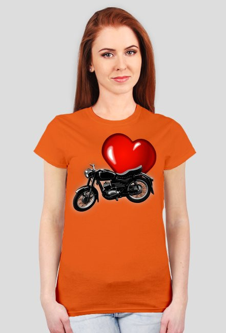 Koszulka motocyklowa I love WSK - damska