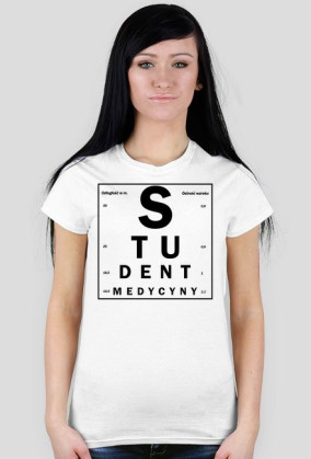 Tablica snellena czarny napis - student medycyny