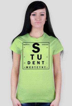 Tablica snellena czarny napis - student medycyny