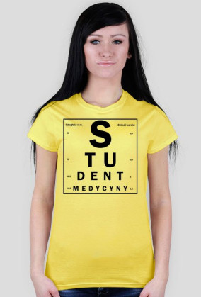 Tablica snellena czarny napis - student medycyny