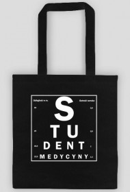 Tablica snellena biały napis - student medycyny
