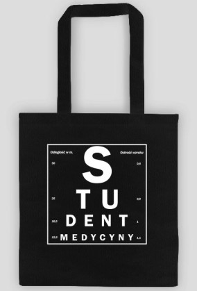 Tablica snellena biały napis - student medycyny