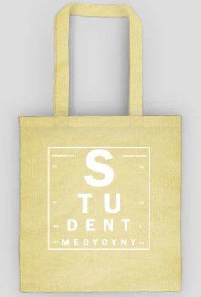 Tablica snellena biały napis - student medycyny