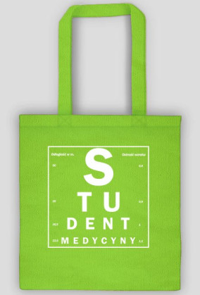 Tablica snellena biały napis - student medycyny